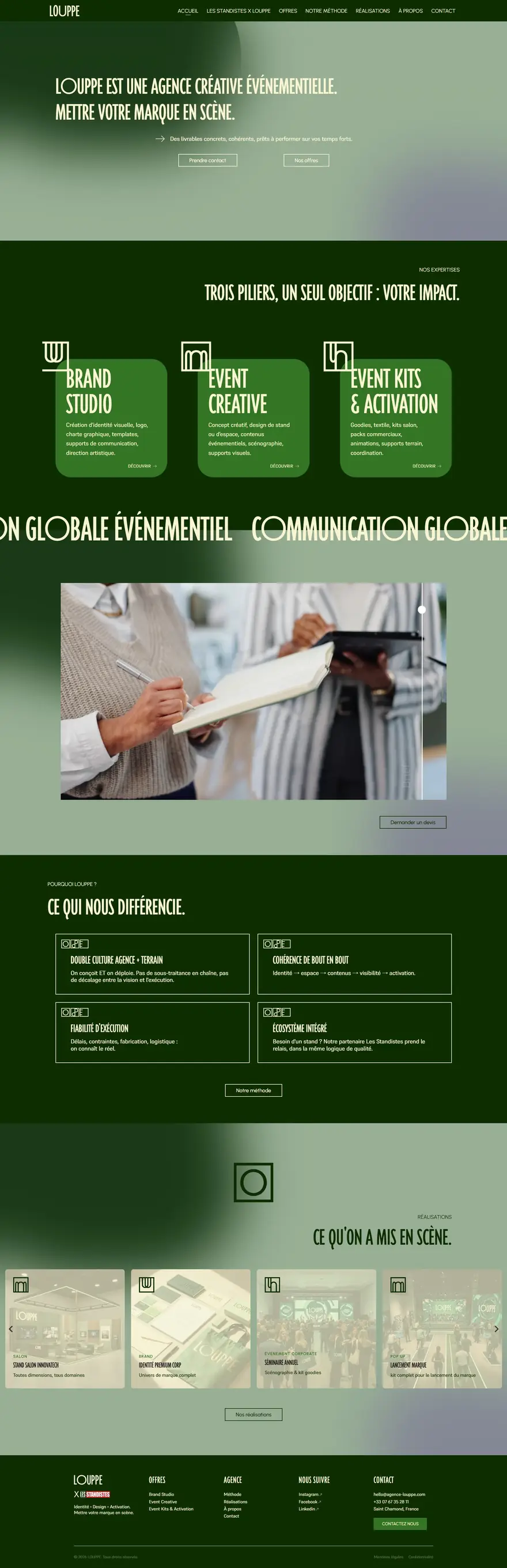 Capture d'écran du site Agence LOUPPE